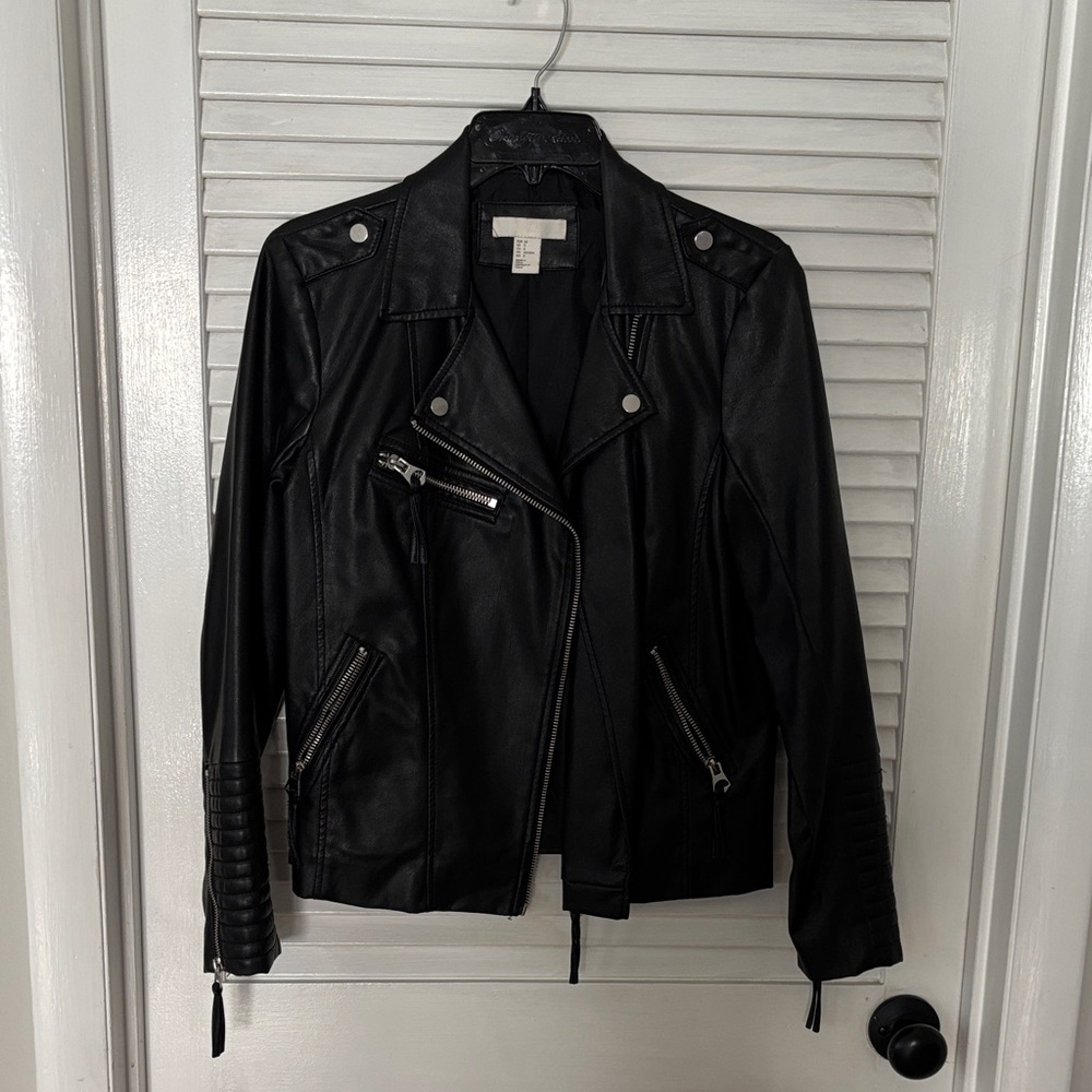 H&M Faux Black Leather Biker Jacket